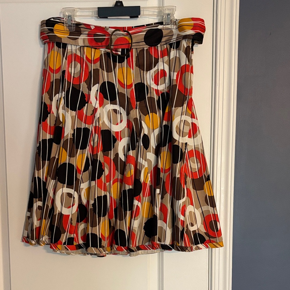 Kenneth Cole Multicolor Belted Circle Skirt